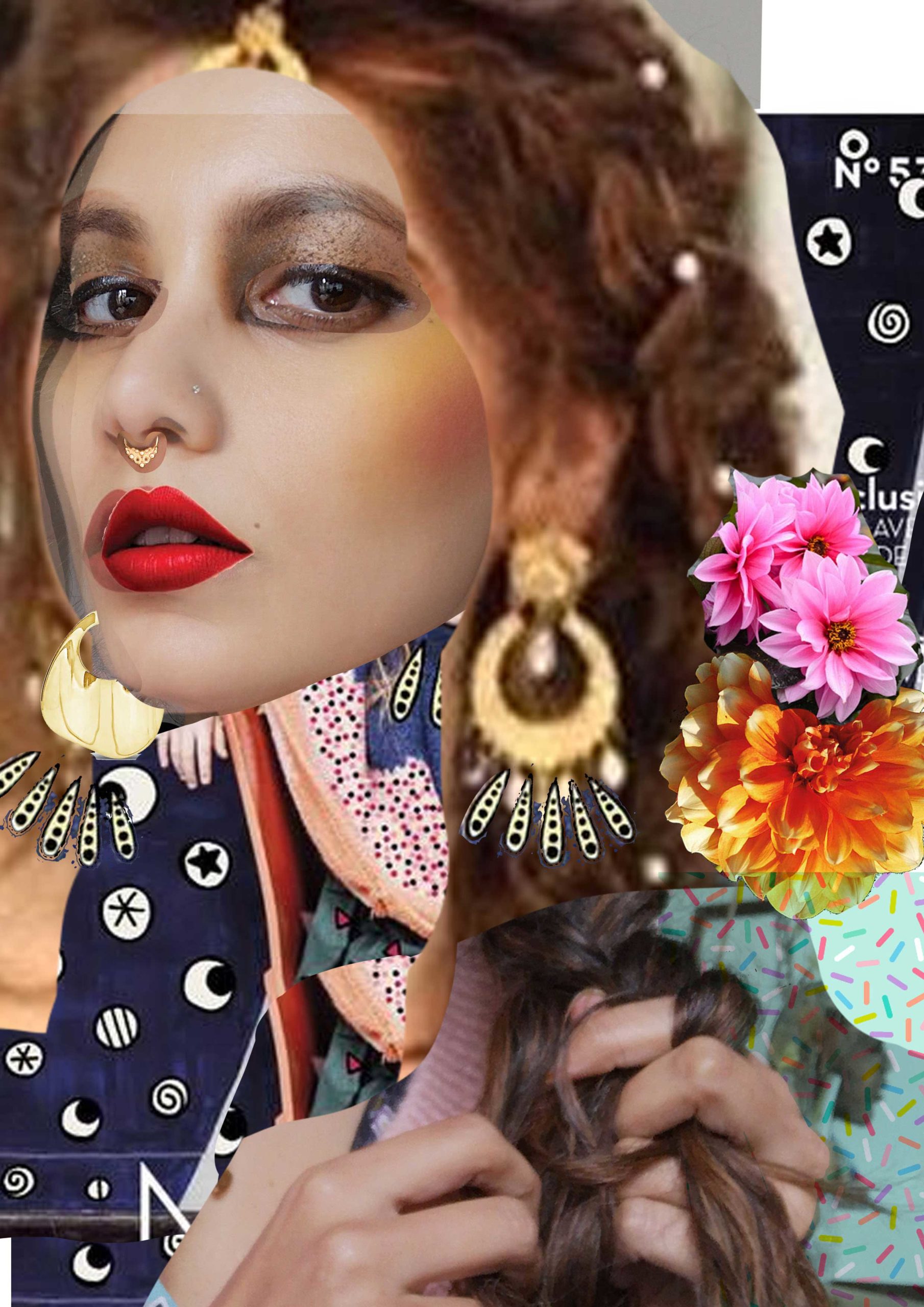 Melissa Damour, Collage for Flower braid