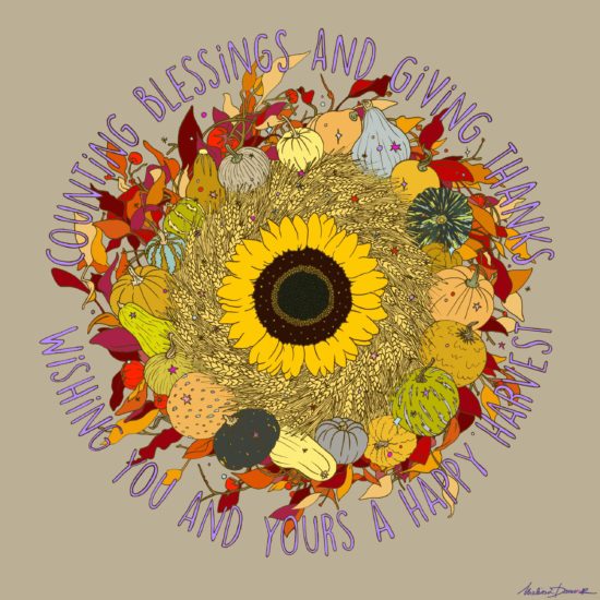 Melissa Damour, Thanksgiving card (color)