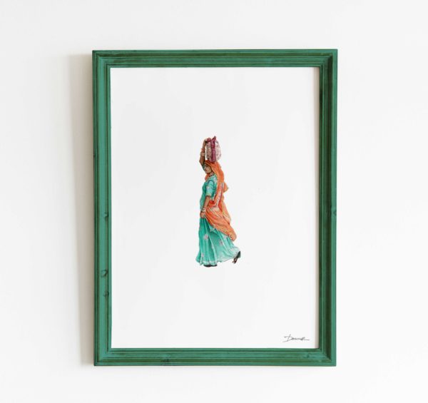 Melissa Damour, Green rice carrier, framed