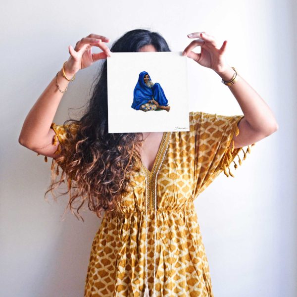 Melissa Damour, Blue sari, print